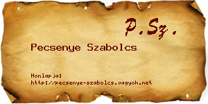 Pecsenye Szabolcs névjegykártya