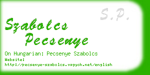 szabolcs pecsenye business card